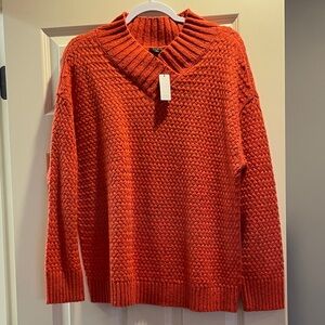Talbots Bold Orange Cowl Neck Sweater